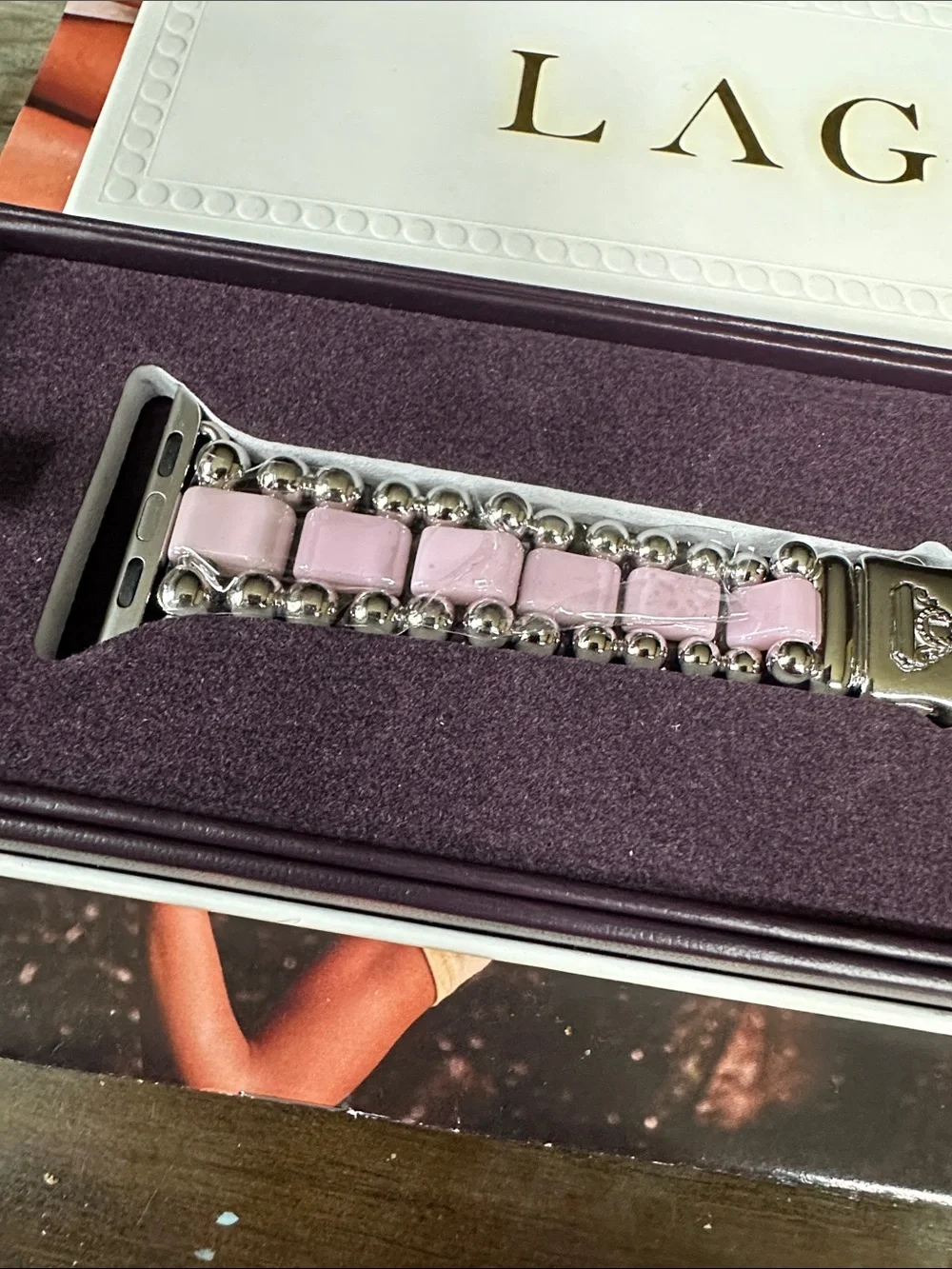 Lagos Smart Caviar Pink Ceramic Apple™ Watch Bracelet, 42-44mm